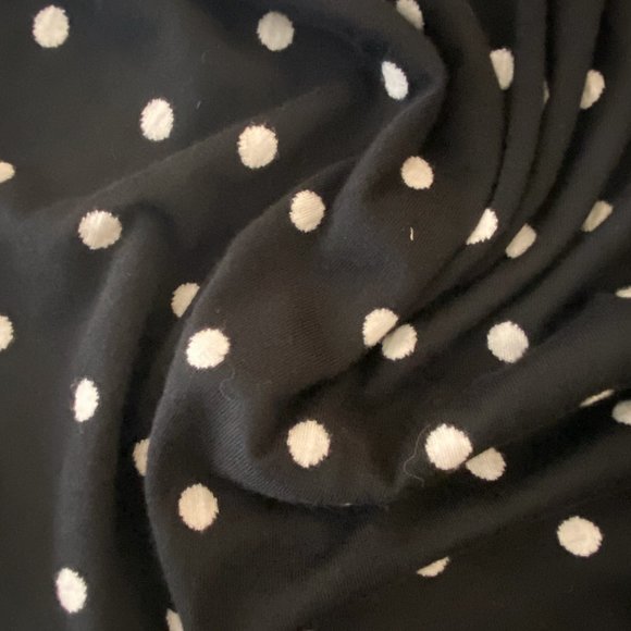 M (fits like a small) Theory merino wool cardigan, white polka dots on black! - Picture 11 of 12